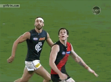 Aussie rules football animation, player jumps onto opposing player's shoulders to make a catch, is that legal?