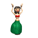 grass skirt hula dancer