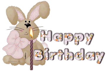 Animated Happy Birthday banner with Bunny