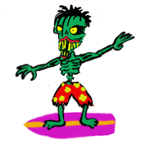 Stumbley little animated undead zombie girl just about ready to fall ...