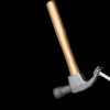 Animated claw hammer pulling out nail
