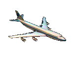 Animated commercial passenger airliner flapping wings