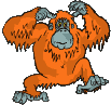 Animated dancing brown ape