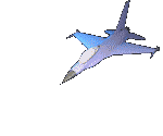 Animated fighter jet shooting off missiles from the wings