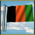 Moving Picture animated gif Afghanistan flag waving on pole in front of rippling water