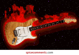 Animated gif picture of  burning guitar fire moving image