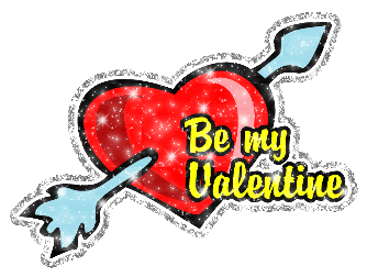 Animated glittery Be My Valentine picture