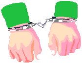 Animated arrested hands in handcuffs