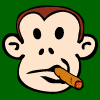 Animated monkey smoking cigar moving picture
