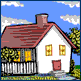 Animated moving clip art picture of little house swaying back and forth