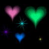 Animated picture of hearts on black