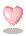 Animated picture of little pink bouncing heart