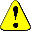 Animated red exclamation point in caution sign picture