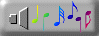 Animated speaker with colorful music notes streaming out