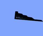 Animated stealth bomber firing off a missile