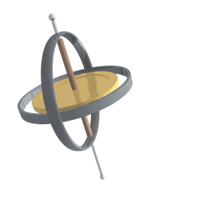 Animated moving gyroscope spinning