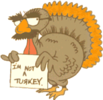 Animated Turkey wearing a disguise