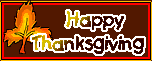 Small Happy Thanksgiving banner with fall leaf