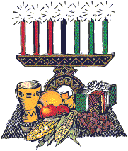 Happy Kwanzaa celebrating the first fruits of the harvest