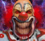Probably about the last patient a dentist would want to see walk through the doors of his office, animated gif of a very scary clown