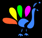 Colorful animated bird