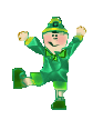 Dancing Irishman dressed in green gif animation