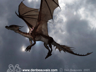 animated flying dragon