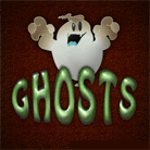 Square animated ghosts banner button