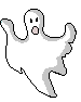 Little white animated ghost dancing about