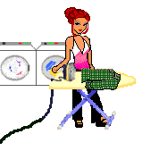 Woman doing her laundry animation