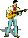 Moving animated gif of guitar player playing guitar playing guitar