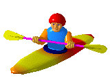 Guy rowing in kayak animated gif