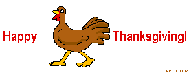 Small Happy Thanksgiving banner with a turkey strutting it's stuff