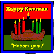Happy Kwanzaa banner animation, Habari gani
