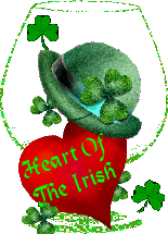 Heart of the Irish animated gif with derby, clover, heart and a snifter