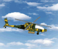 Helicopter flying in sky animation gif