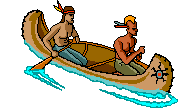 Two Indians rowing a canoe animated gif