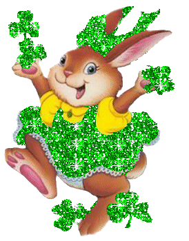 Irish bunny in green glitter