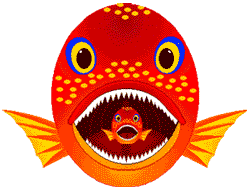 Animation of a fish swimming out of the mouth of a fish swimming out of the mouth of a fish swimming out of the mouth of a fish swimming out of the mouth of a fish swimming out of the mouth of a fish