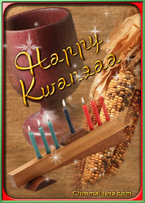 Happy Kwanzaa animation with Unity Cup, Corn and Seven Candles