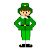 Small moving animated Leprechaun doing a St. Patrick's Day dance