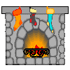 Fire burning in fireplace for christmas animation