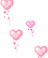 Animated floating moving pink hearts