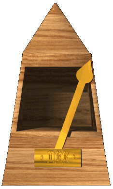 Moving animated clip art picture of maple metronome 100 beats per minute