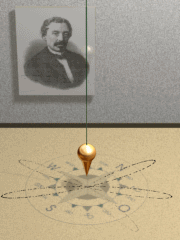 Example of a pendulum or plum bob swinging in a "Spirographic pattern" due to gravitational effect and a complex geometric equation