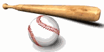 Moving animated gif of baseball and bat