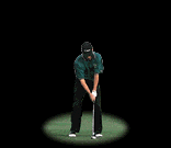 Moving animated gif of golfer driving ball down fairway
