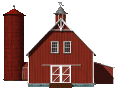 Classic red barn with silo moving animated gif picture