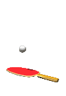 Moving animated picture of ping pong ball bouncing on paddle