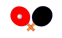 Moving animated picture of ping pong ball on paddles